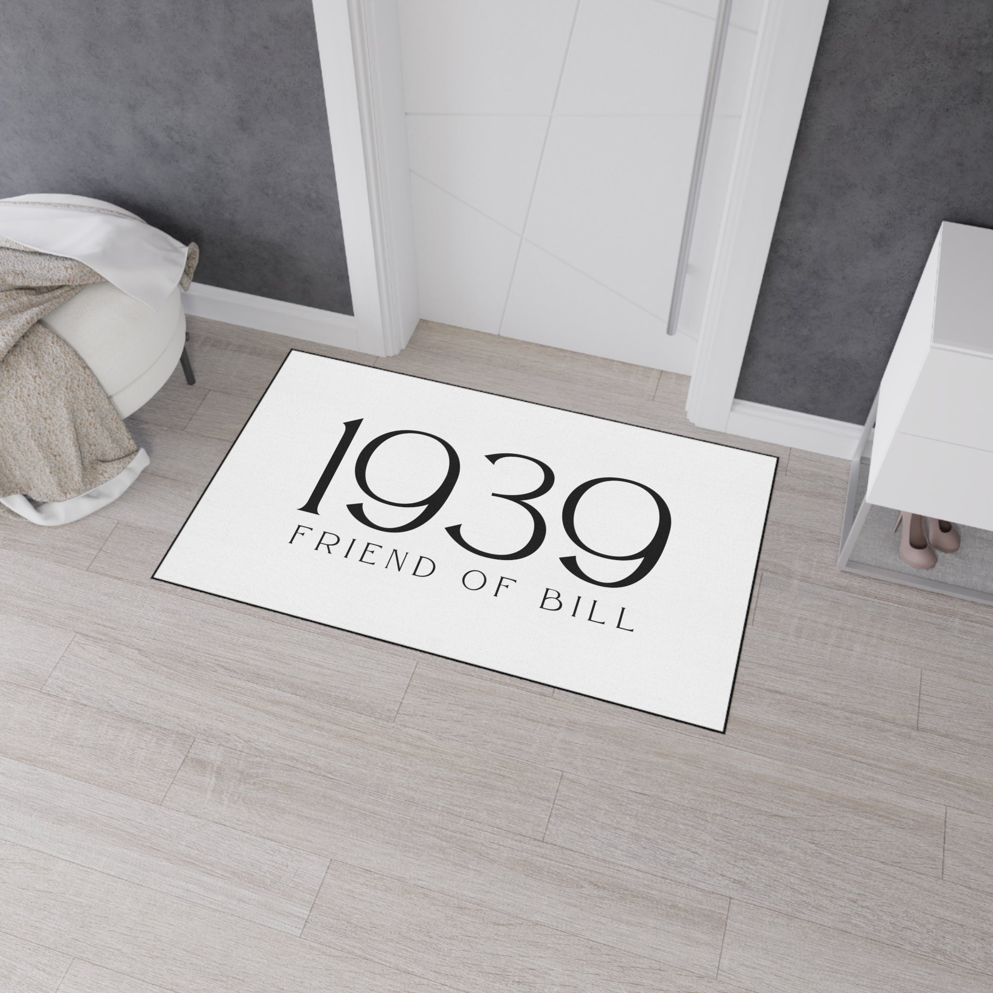Friend of Bill - AA Gift - Custom Heavy Duty Floor Mat with 1939 Design, Entryway Rug, Personalize Your Space, Indoor/Outdoor Use, Durable & Stylish