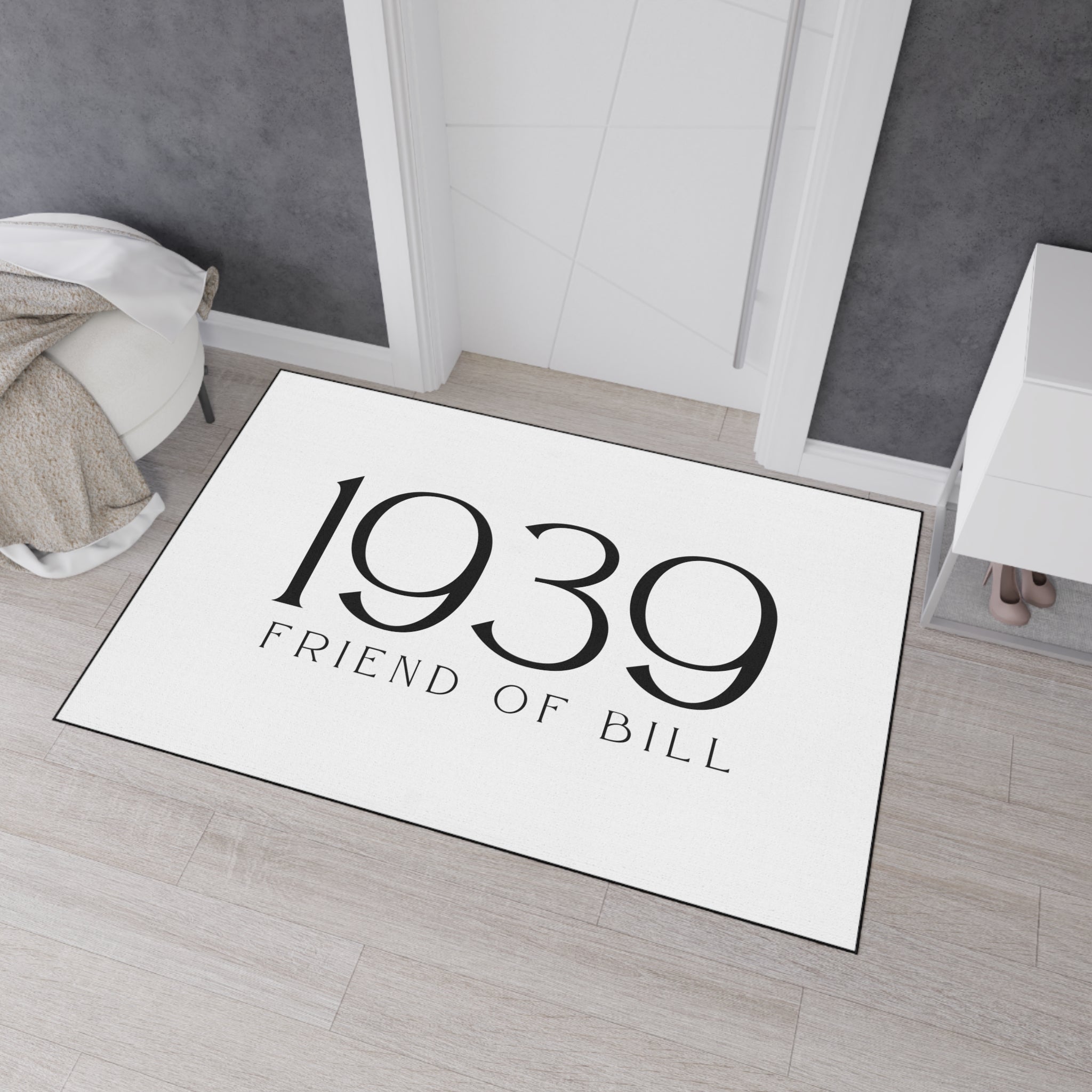 Friend of Bill - AA Gift - Custom Heavy Duty Floor Mat with 1939 Design, Entryway Rug, Personalize Your Space, Indoor/Outdoor Use, Durable & Stylish