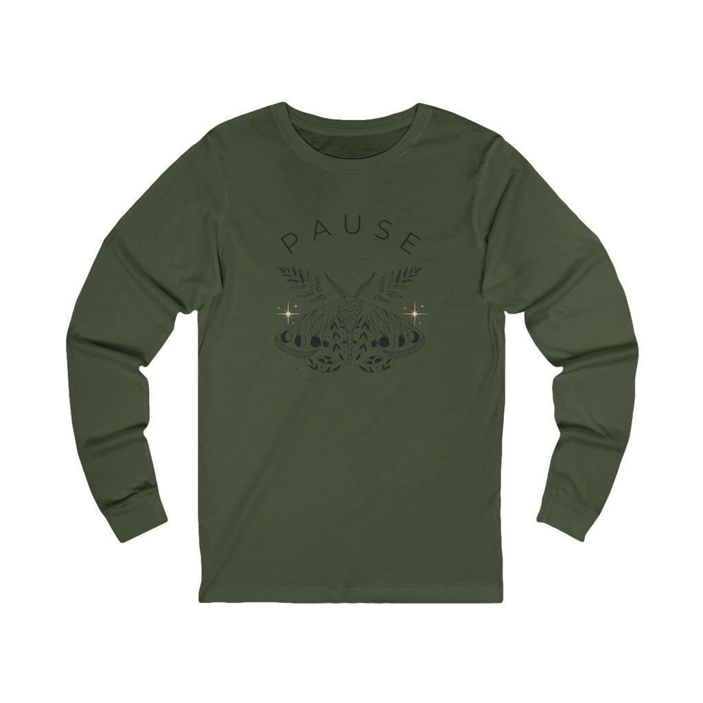 "Pause" Graphic, Sobriety Quotes, Gift for Recovery, Relaxed Vibes, Perfect for Lounging, Relaxation Tee