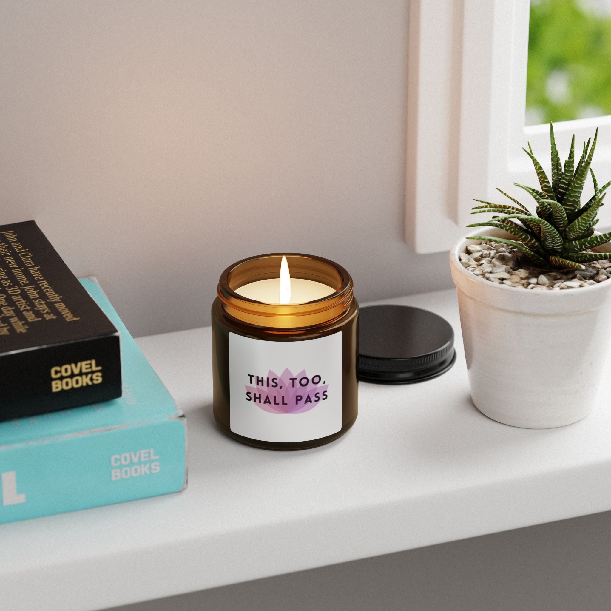 AA or NA 12-step gift for sponsee, sponsor, wife, partner, child, parent - Soothing Scented Soy Candle with Inspirational Quote, Meditation Gift, Home Decor, Relaxation, Self-Care, Gift for Her