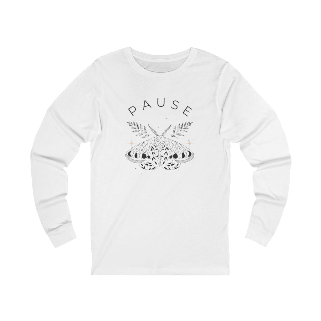 "Pause" Graphic, Sobriety Quotes, Gift for Recovery, Relaxed Vibes, Perfect for Lounging, Relaxation Tee